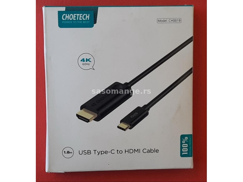 USB-C to HDMI Cable 4K@60Hz Choetech NOV
