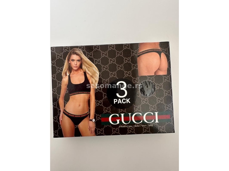 Gucci crni zenski ves set tange bokserice top