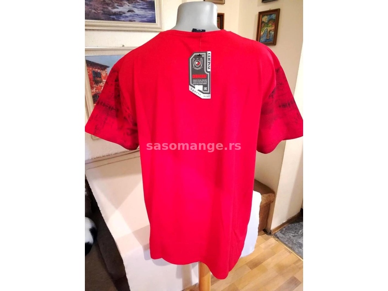 Nova muska pamucna majica Redway u velikom broju 3XL 4XL Crvena Novo