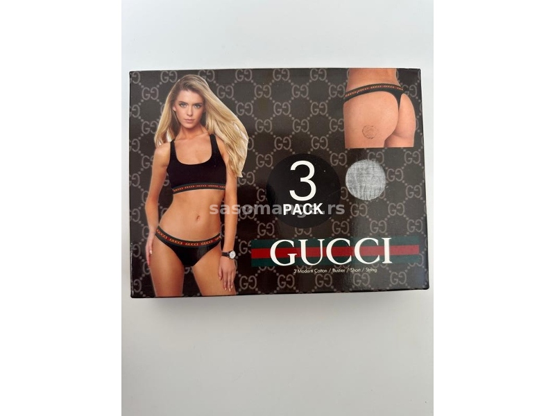 Gucci sivi zenski ves set tange bokserice top