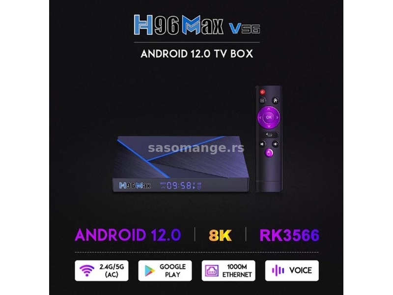 Android tv boks- H96MAX V56 - 8/64gb - 1000M- 8K- OS12