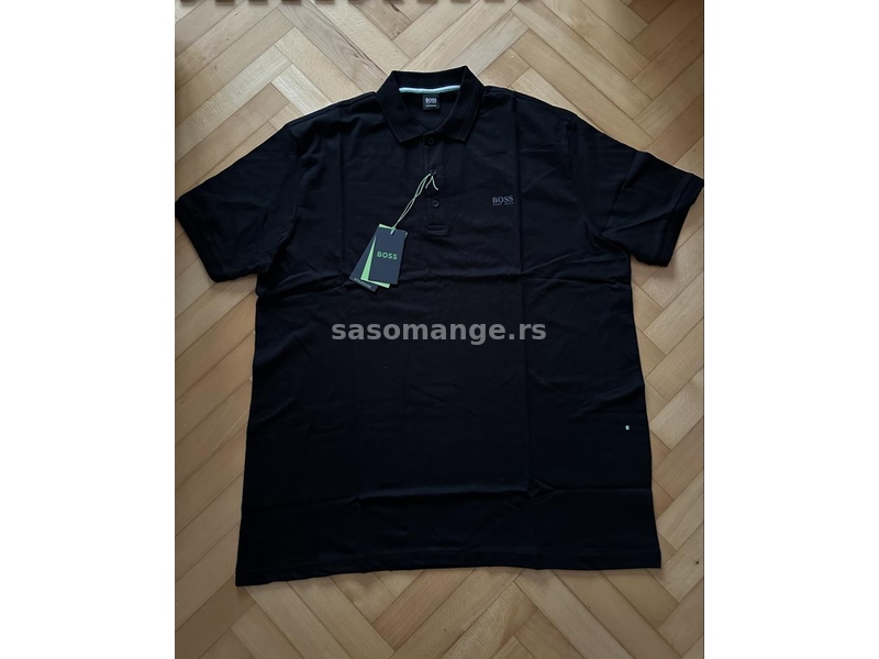 Hugo Boss crna muska majica sa kragnom XXL 3XL 4XL 5XL 6XL HB48