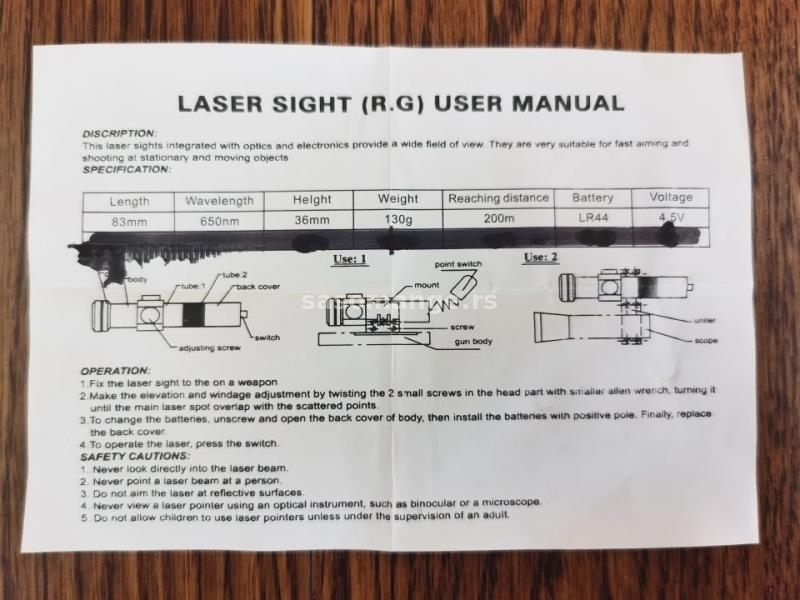Laser za pistolj pusku Mini red dot