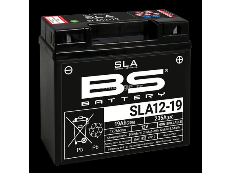 Akumulator BS za BMW 12V 19Ah SLA12-19 desni plus (182x77x168) AK29