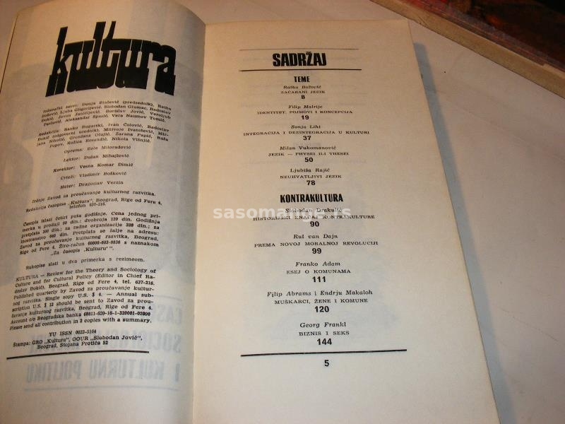 KULTURA 59 Časopis za teoriju i sociologiju 1982