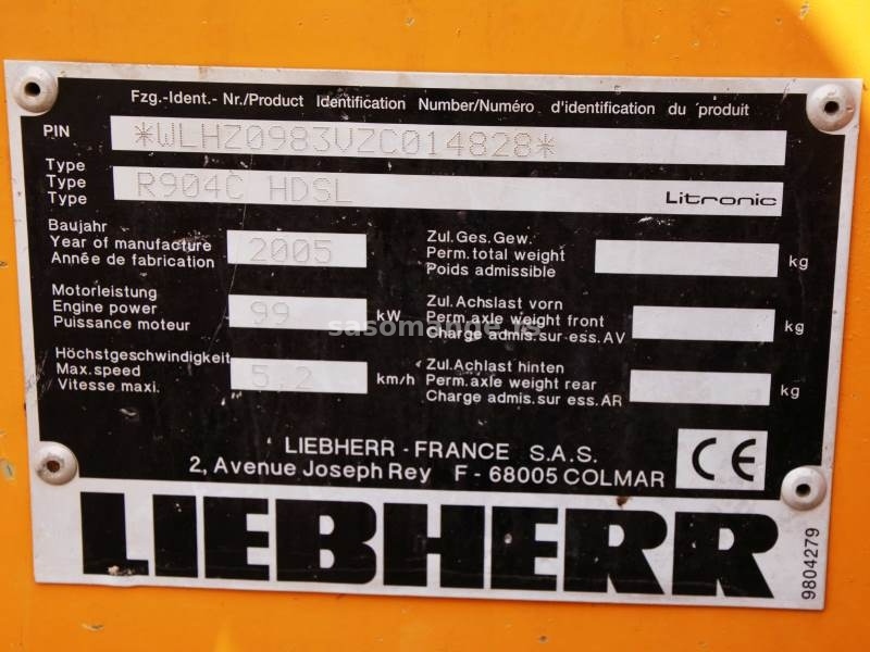 Bager guseničar LIEBHERR R904C 2005. godište