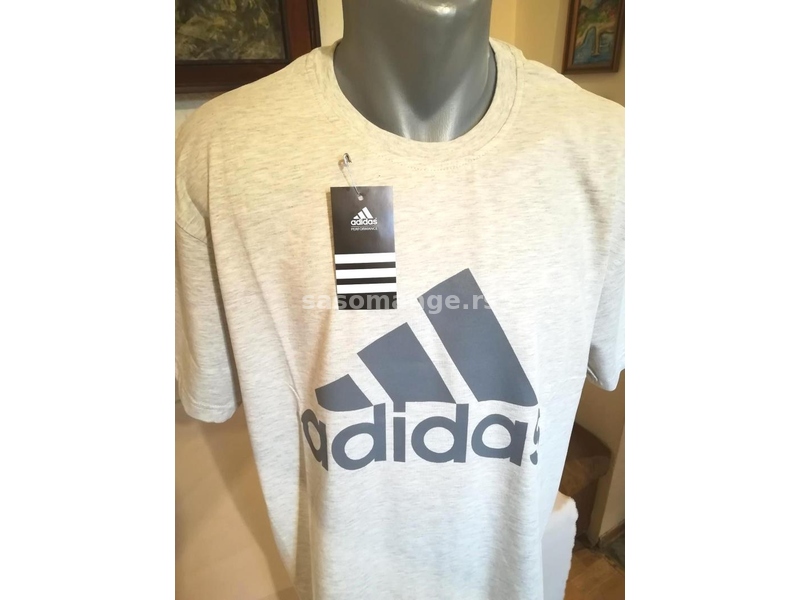 Nova muska pamucna markirana majica Adidas Siva 3XL Novo