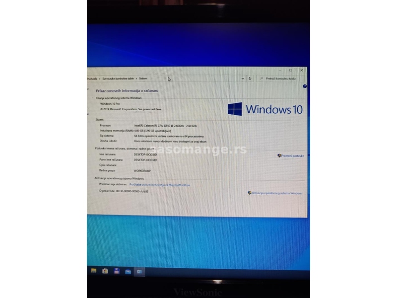 Windows 10 racunar + bezicni mis i tastatura/ 500GB Samsung hard disk