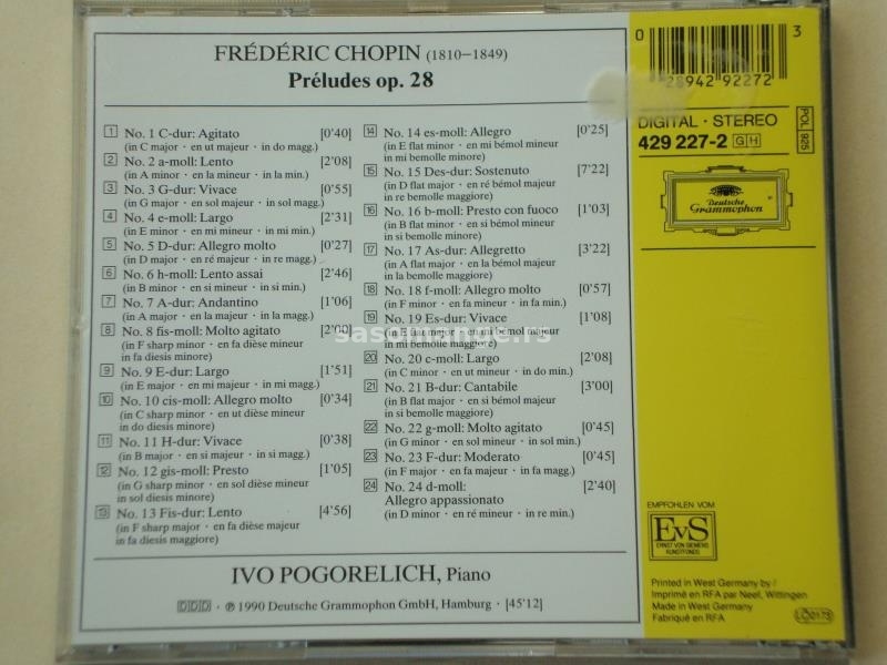 Frédéric Chopin, Ivo Pogorelich - Préludes