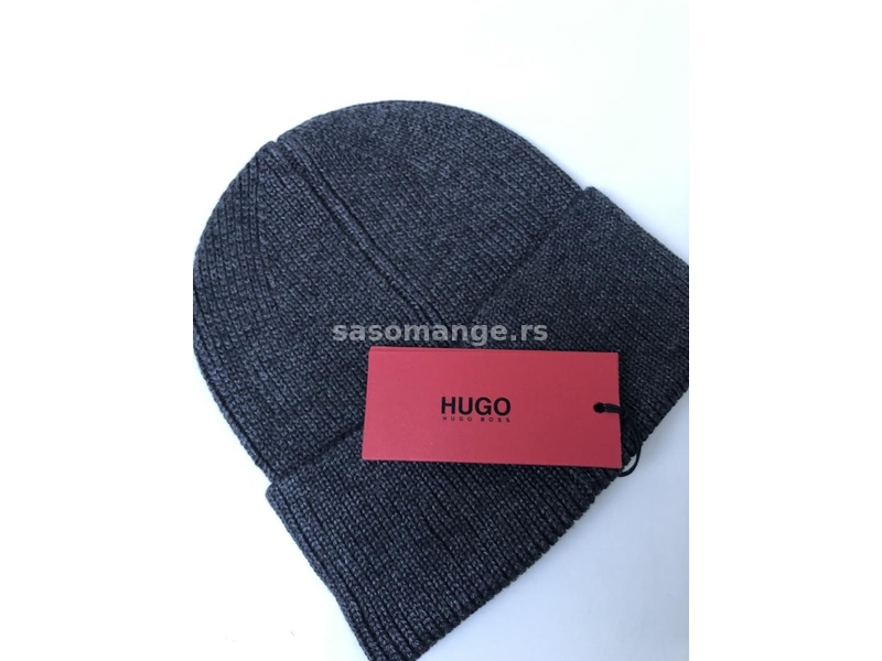 Hugo Boss zimska kapa unisex sive boje K1 SNIZENO