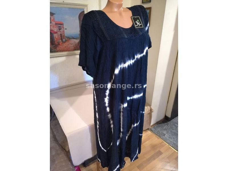 Nova zenska indijska haljina za punije dame Nini Crna XXL Novo