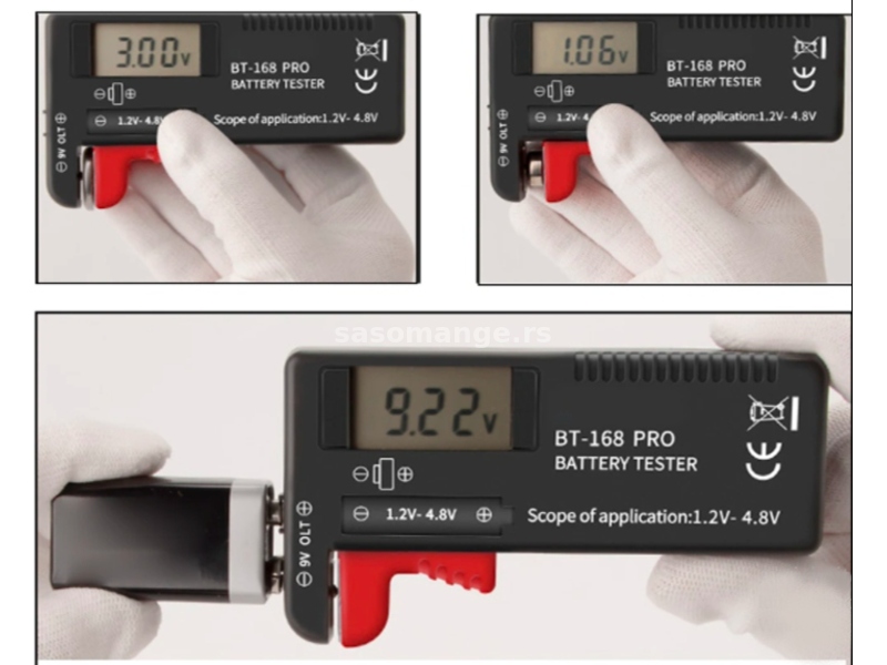 Tester merac baterija voltmetar za vise razlicitih baterija