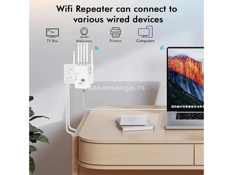 WiFi pojačivač internet signala Repeater 1200mbps 2.4G i 5G