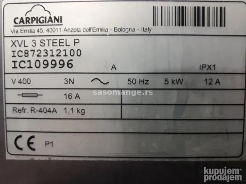 CARPIGIANI XVL 3 STEEL P Aparat za točeni sladoled