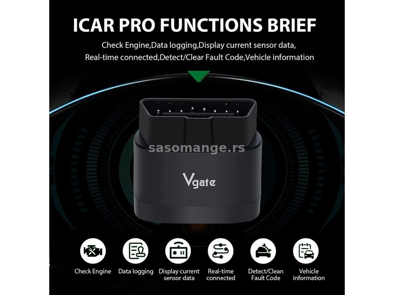 Vgate iCar Pro 2S OBD2 Bluetooth 5.3, IOS Android, PC