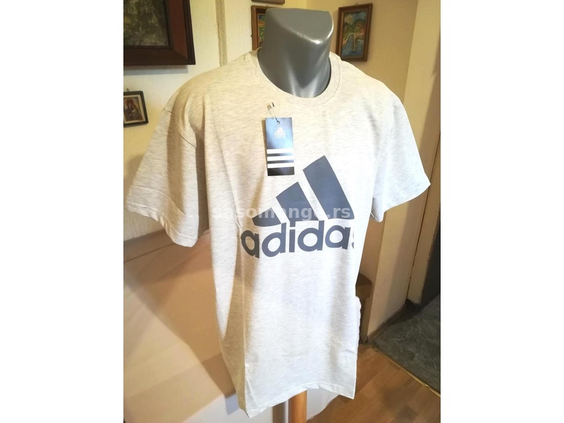 Nova muska pamucna markirana majica Adidas Siva 3XL Novo