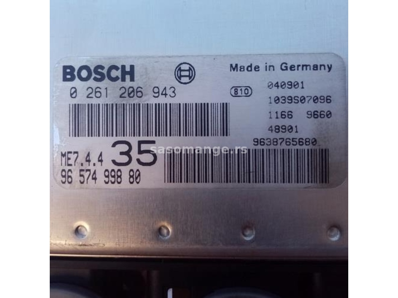KOMPJUTER Bosch ME7.4.4 Pežo Peugeot Citroen 0 261 206 943 . 9657499880