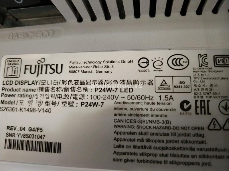 Fujitsu P24W-7 LED HDMI DP VGA DVI USB 3.0Full HD 1920x1200