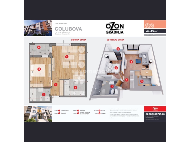 Prodaja od INVESTITORA _ DVOSOBAN stan 44,45m2 u izgradnji, Veternik - Fešter, Novi Sad