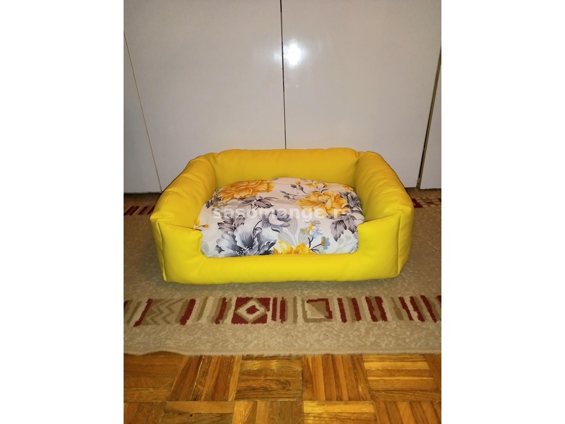 Krevetić za pse i mace od eko kože sa pamučnim jastukom, Klasik model