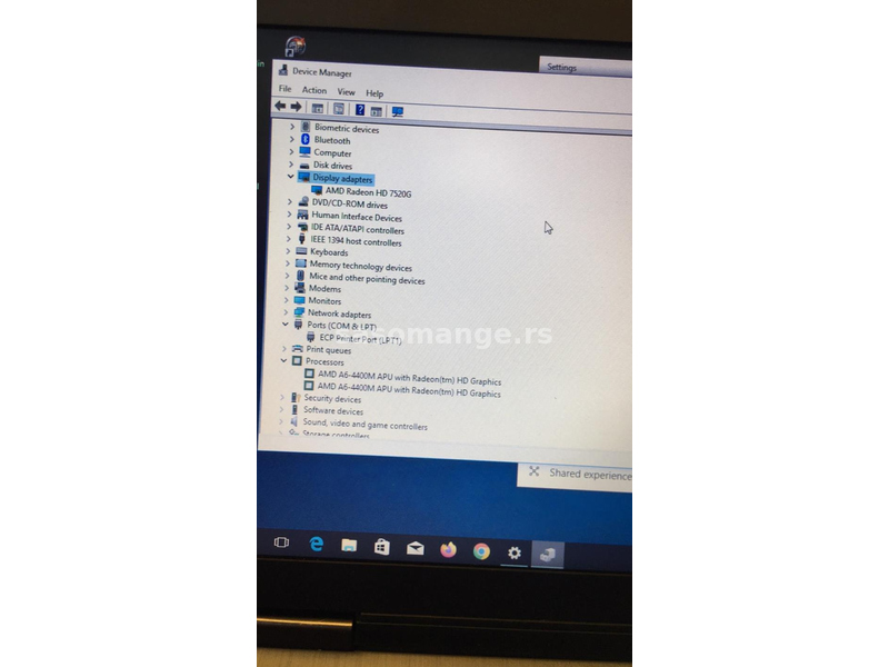 laptop HP ProBook 6475B AMD A6-4400/4gb/320gb/HD7520g