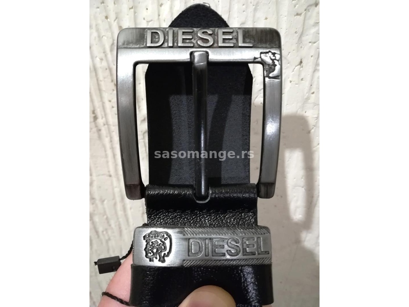 Novi muski kozni markirani kais Diesel sa srebrnom snalom Novo