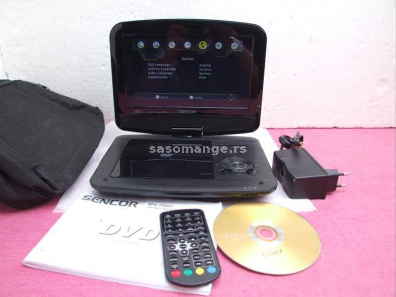 Sencor portabl DVD/DiVX/USB/MP3/SD/TV DVB-T2 + GARANCIJA!