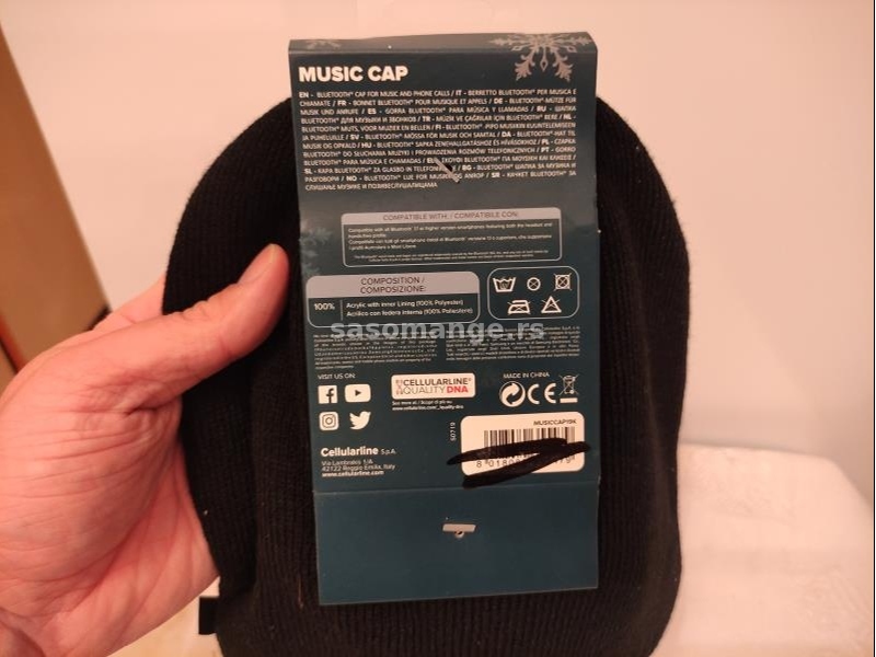 Muzička kapa - CellularLine Music Cap Bluetooth