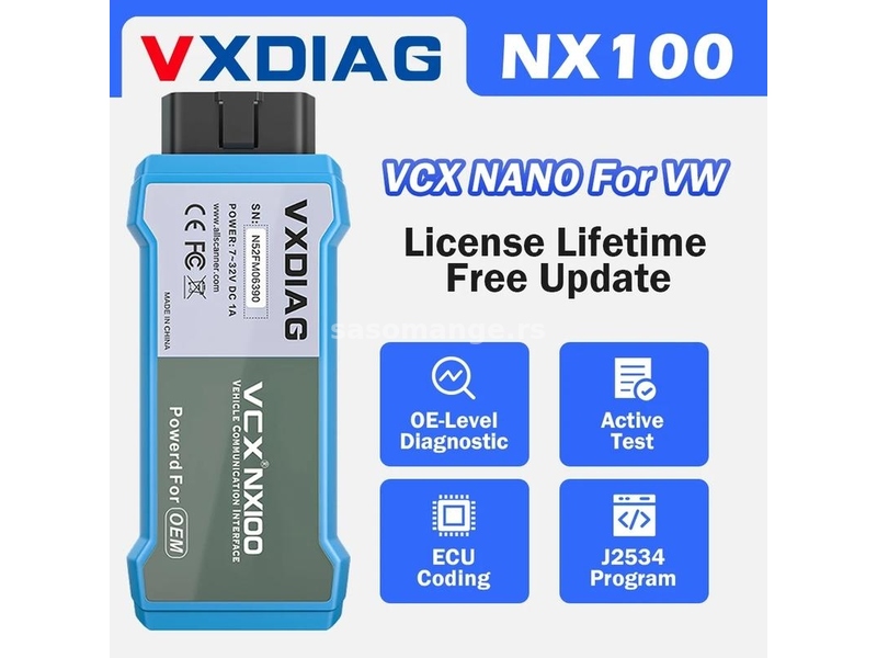 VXDIAG VCX NANO NX100 WiFi- VW/Audi/Škoda/Seat/Bentley