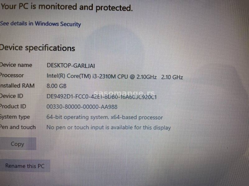 Lenovo G570 intel i3, SSD, 8GB, 4h baterija, Odlican
