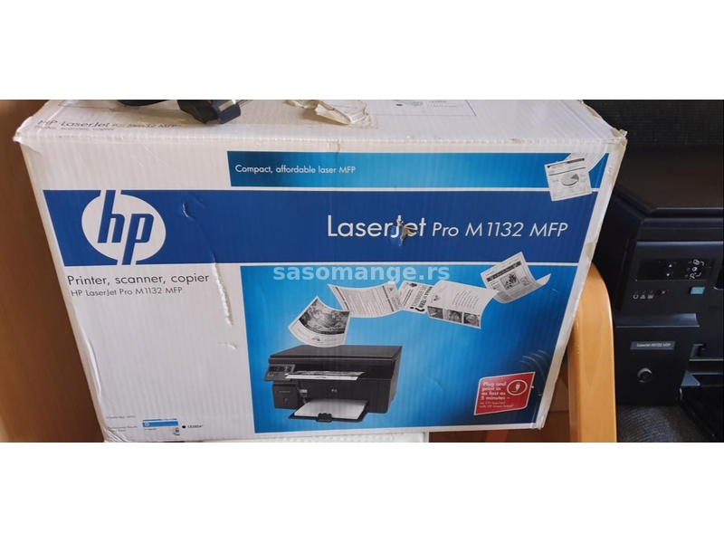 HP LASERJET M1132 MFP crno beli laser + kopir + skener full kao nov! Odstampao 616 stranica teksta!