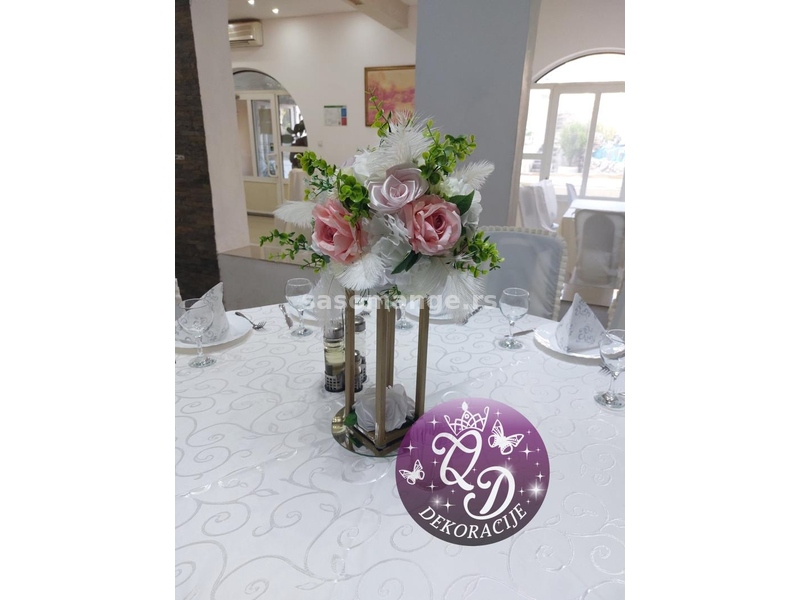 Dekoracija stola za vencanje ( svadbu,rodjendan) mali stalak za stolove za goste