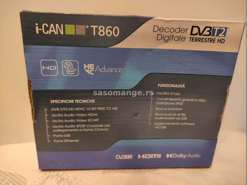 DVB-T2 risiver i-CAN T860