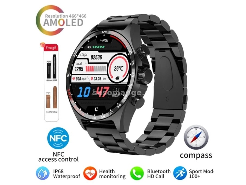 SK27 Smartwatch Bluetoth,NFC,Kompas,AI Voice