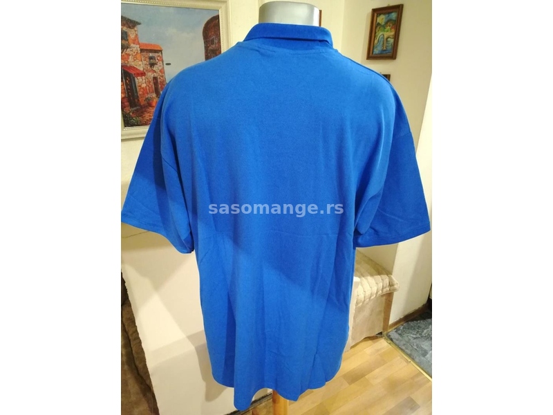 Nova muska pamucna majica sa kragnom Benx u velikom broju 4XL Plava Novo