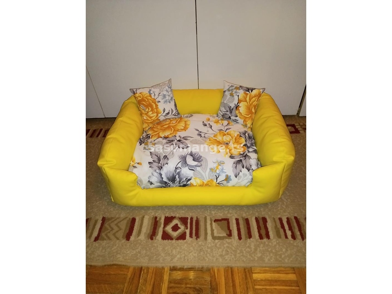 Krevetić za pse i mace od eko kože sa pamučnim jastukom, Klasik model