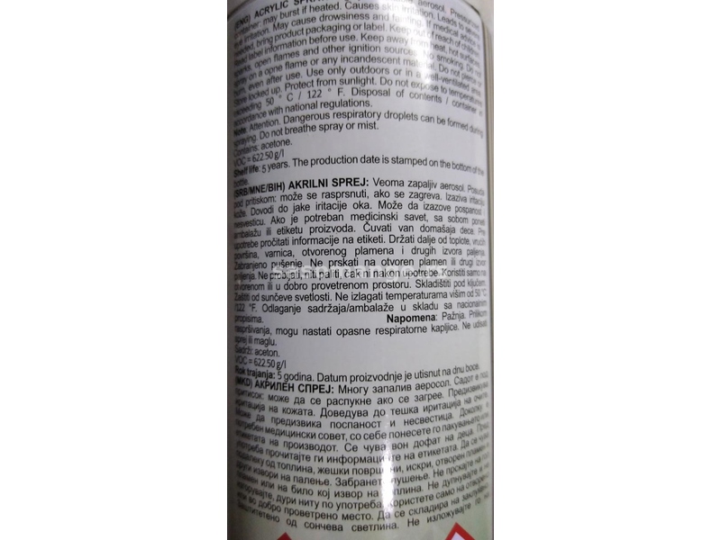 Beorol acryl crveni sprej 400 ml,rok upotrebe do 31.08.2027.,nov