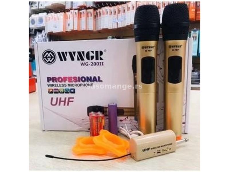 Set bezicnih mikrofona karaoke WVNGR WG-200II