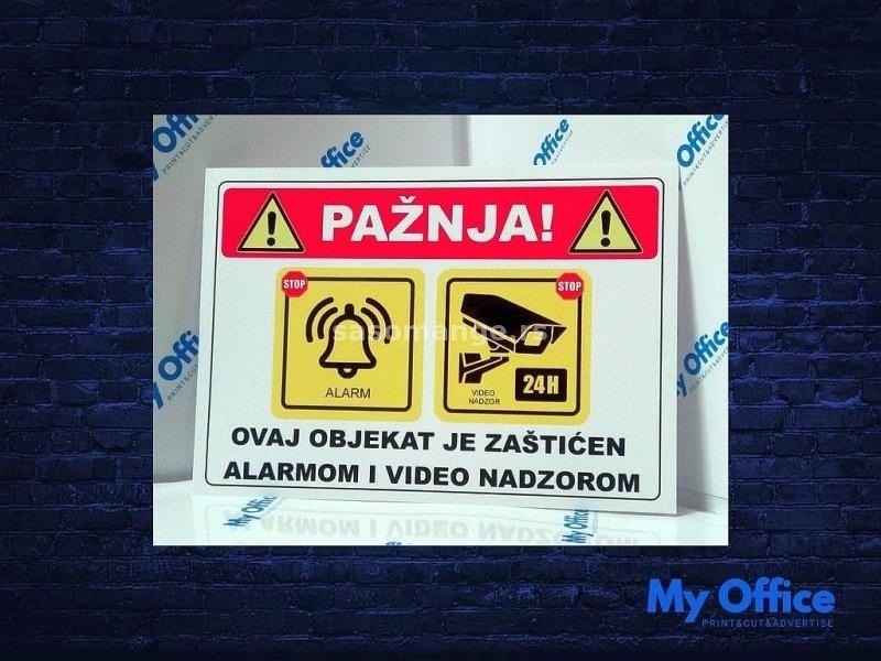 Nalepnice objekat zaštićen alarmom i video nadzorom A5 format!