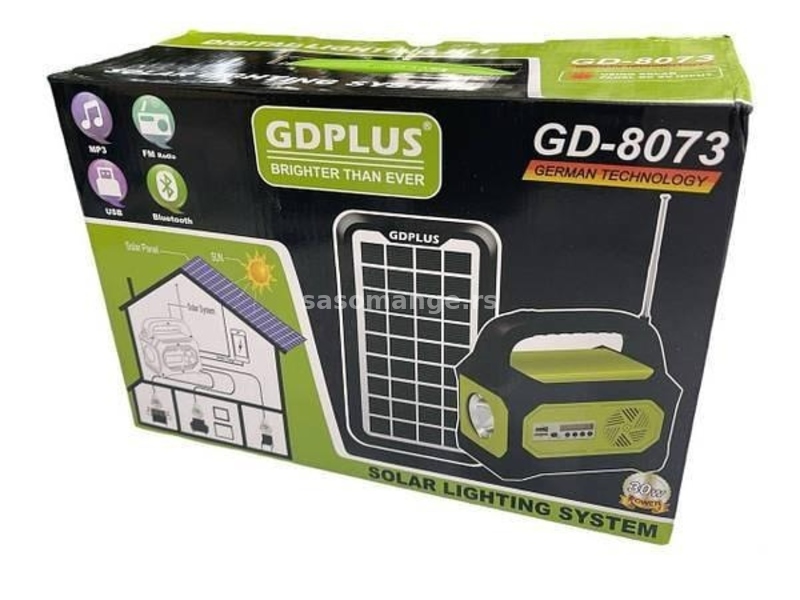 GDPLUS GD-8073 prenosi univerzalni solarni sistem (funkcija solarne ploče/pover banke)