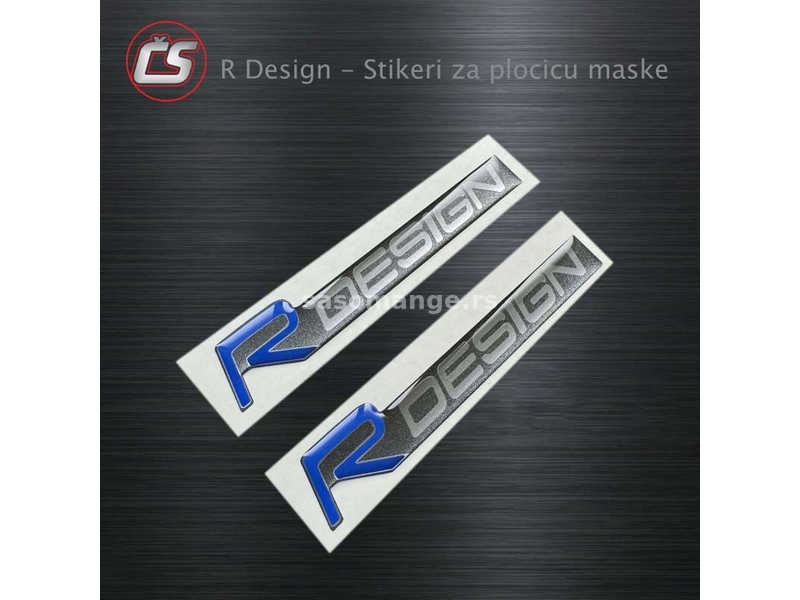 Volvo Rdesign - Stiker za plocicu maske - R design - 2342