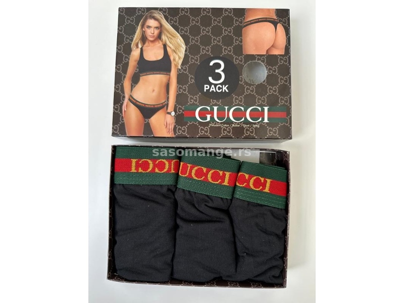 Gucci crni zenski ves set tange bokserice top