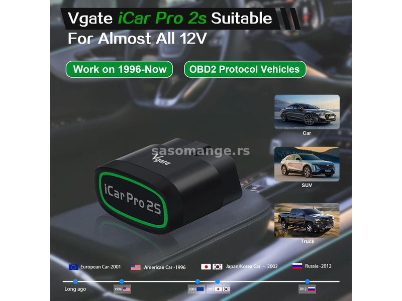 Vgate iCar Pro 2S OBD2 Bluetooth 5.3, IOS Android, PC