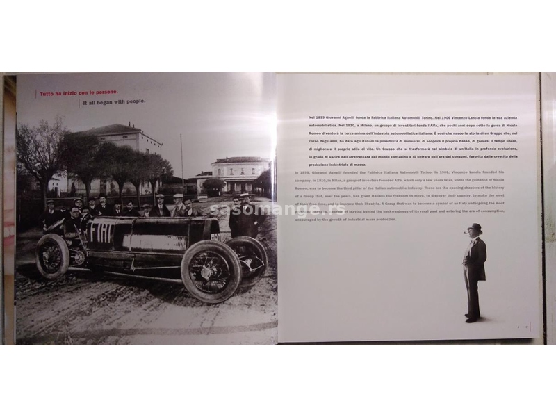 Knjiga o grupi Fiat,Alfa,Lancia,Fiat profesional,Abarth i Jeep 67 str. 24x24 cm. ita./engl.