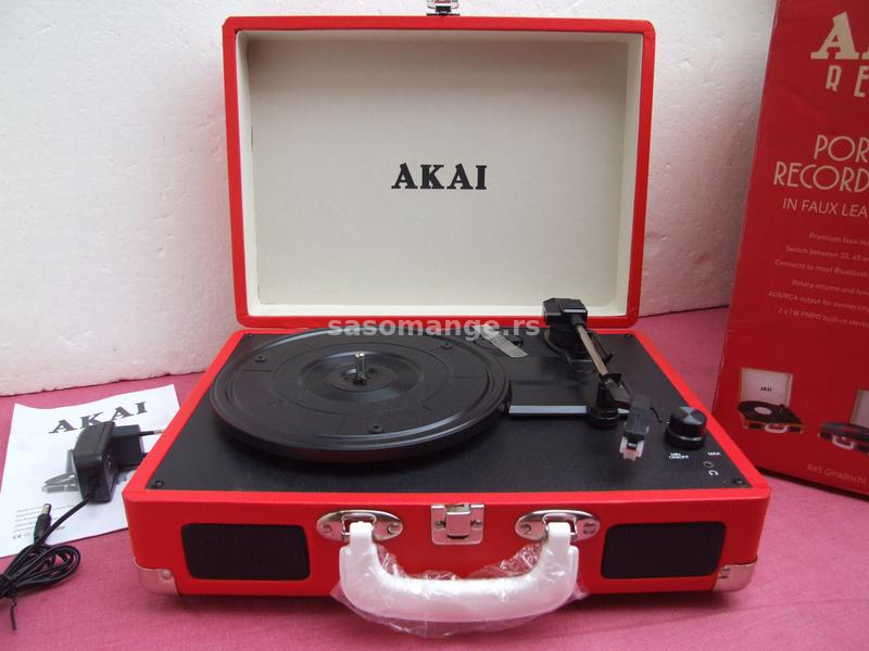 Akai R45 retro kofer gramofon kao NOVO u kutiji + GARANCIJA!