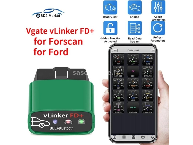 Vgate vLinker FD+ ELM327 V2.2 za Ford i Mazdu, Bluetooth 4.0