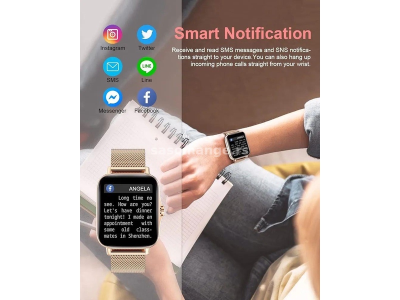 Ženski Bluetooth Smart Watch Gold, Bluetooth Pozovi