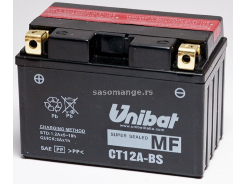 Akumulator UNIBAT 12V 10Ah gel CT12A-BS levi plus (150x87x105) 175A AK17