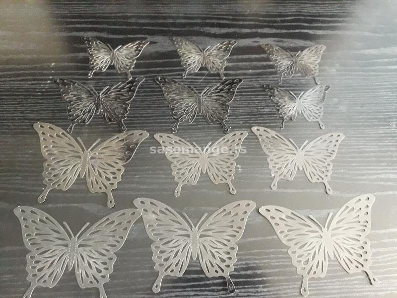 3D leptiri CRNI 12 komada VIŠE MODELA