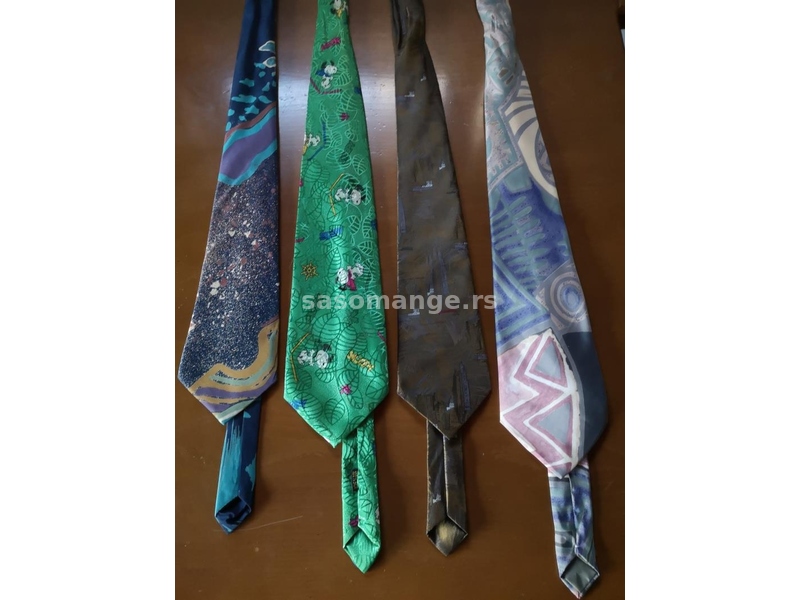 Cetiri kravate , ( Lorendi Capri zelena je 100 % svila )